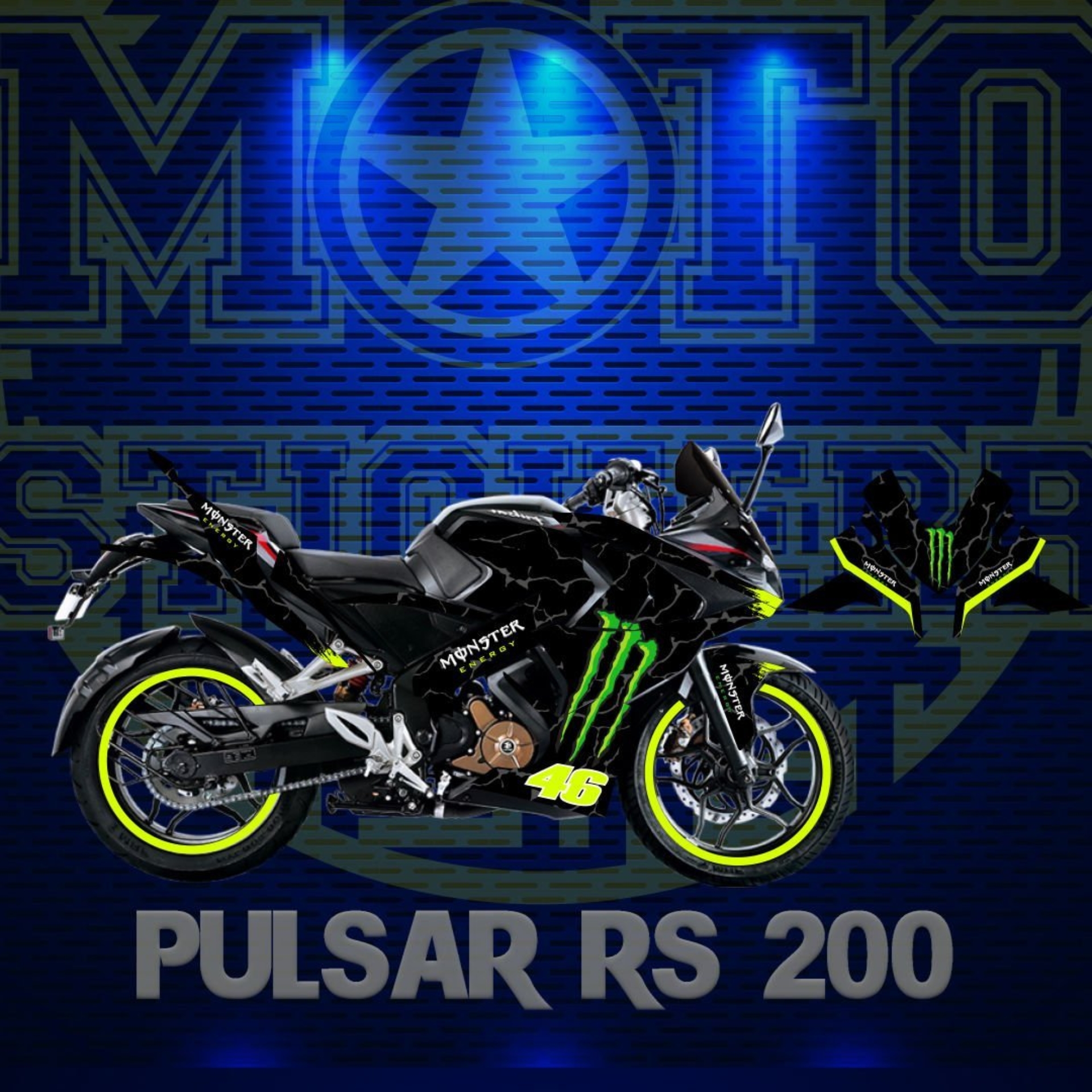 RS 200 STİCKER SET resmi