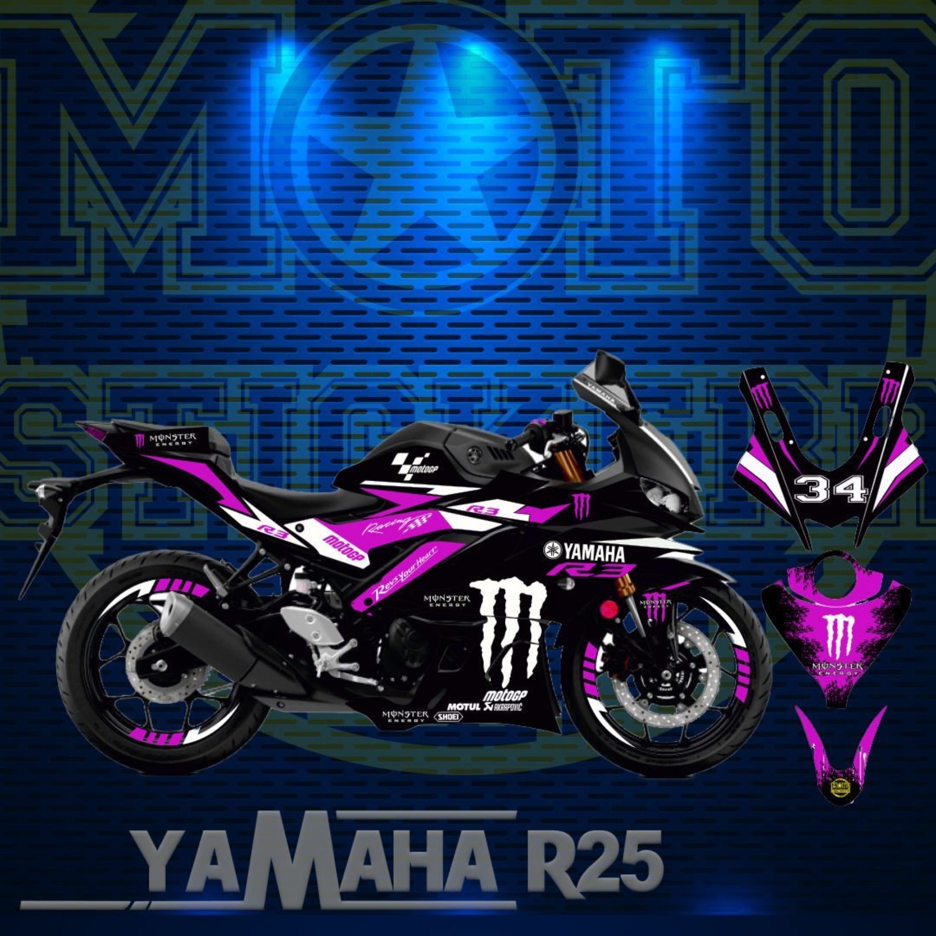 R25 STİCKER SET (2019-2024) resmi