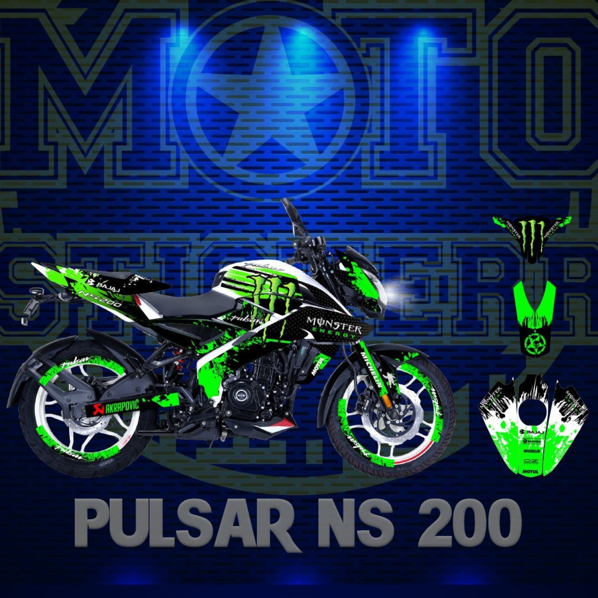 NS 200 STİCKER SET resmi