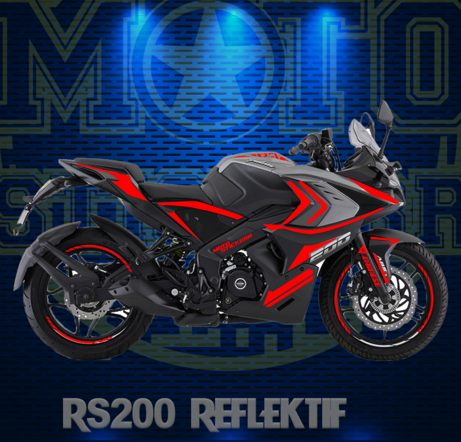 RS 200 BÖLGESEL KIRMIZI STİCKER SET resmi