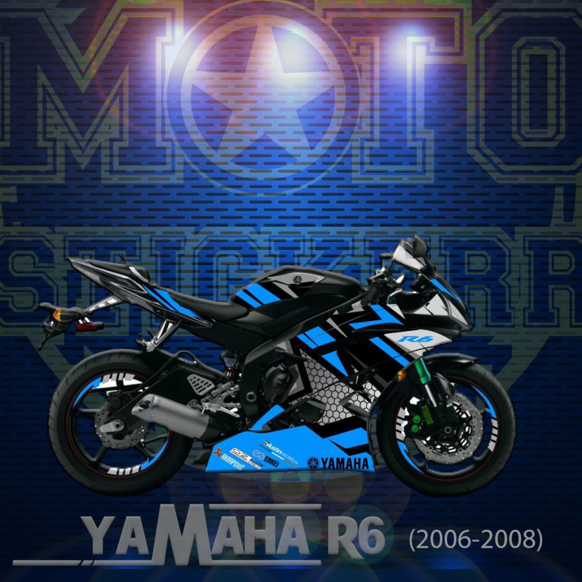 YAMAHA R6 STİCKER SET resmi