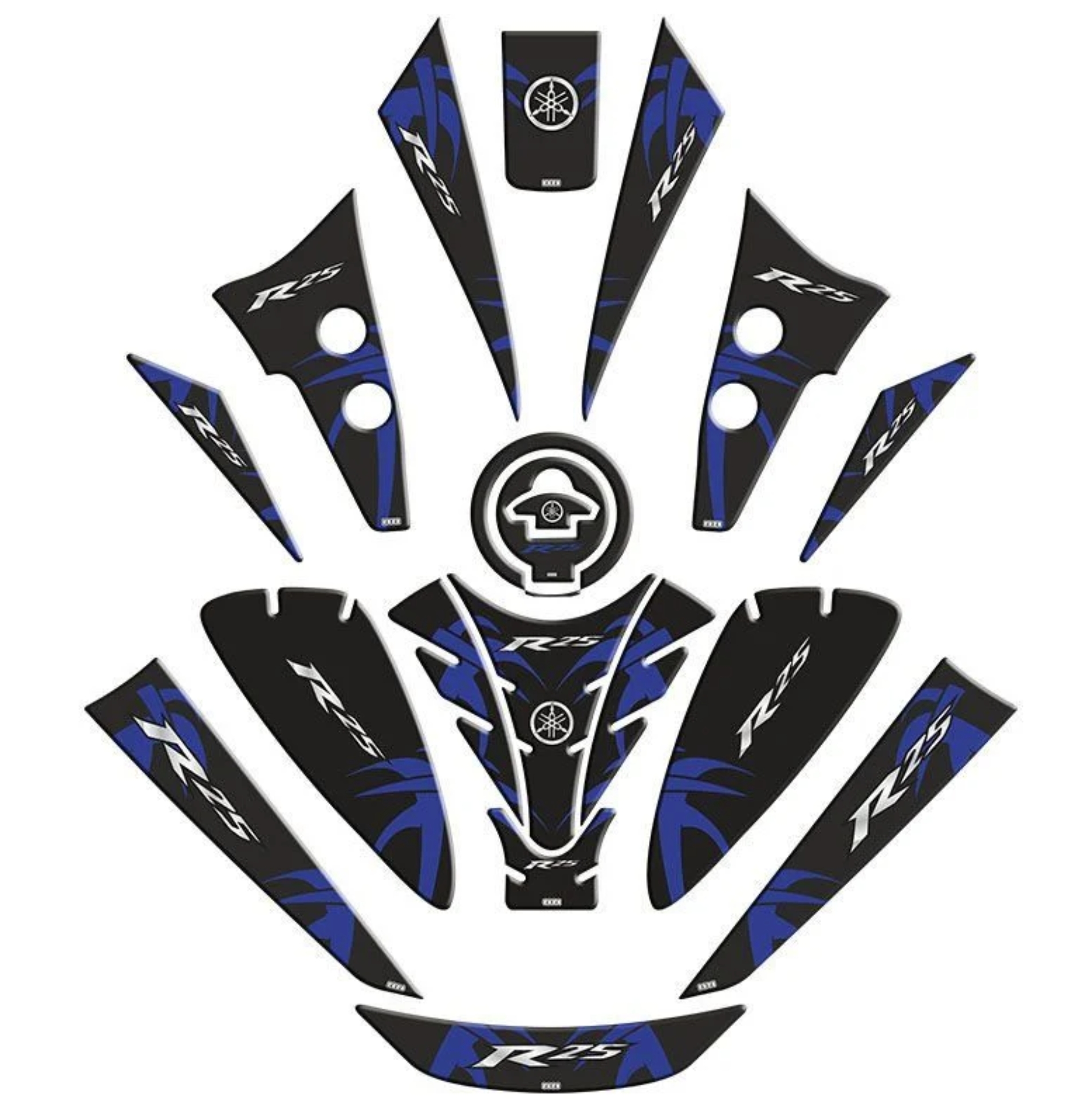 YAMAHA R25 2019 - 2024 UYUMLU TANK PAD SET 005 resmi