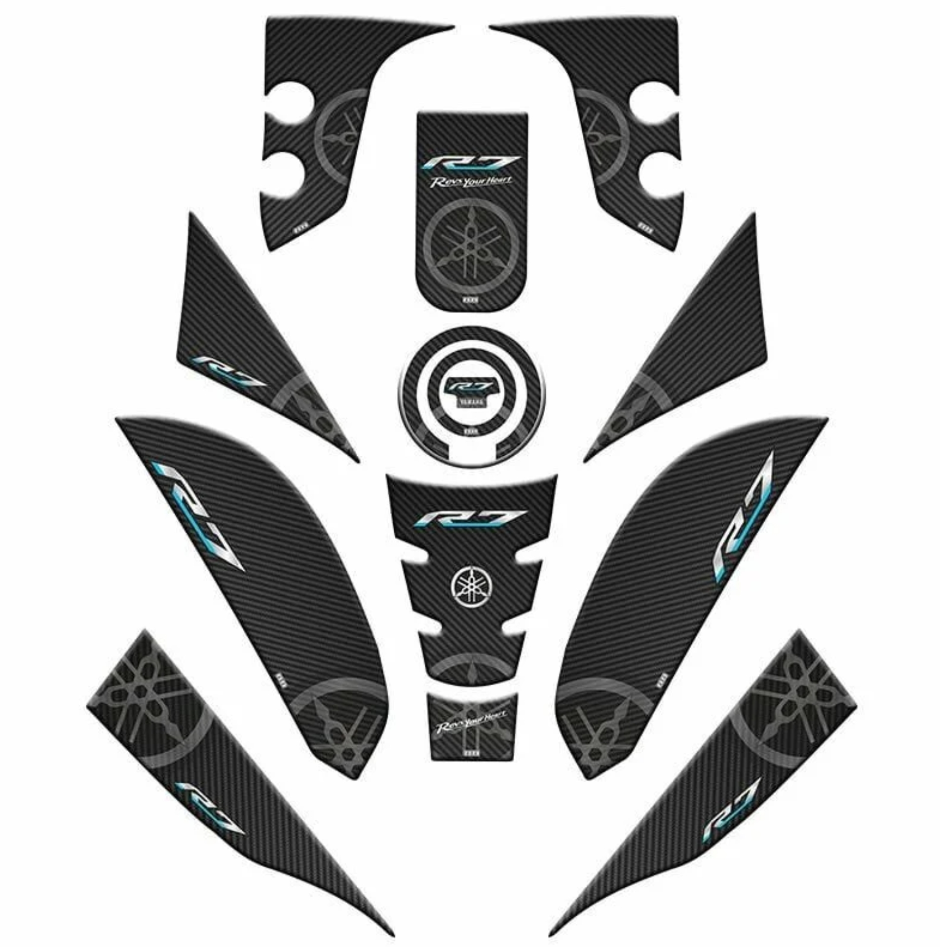 YAMAHA R7 2021 - 2024 UYUMLU FULL TANK PAD SET 001 resmi