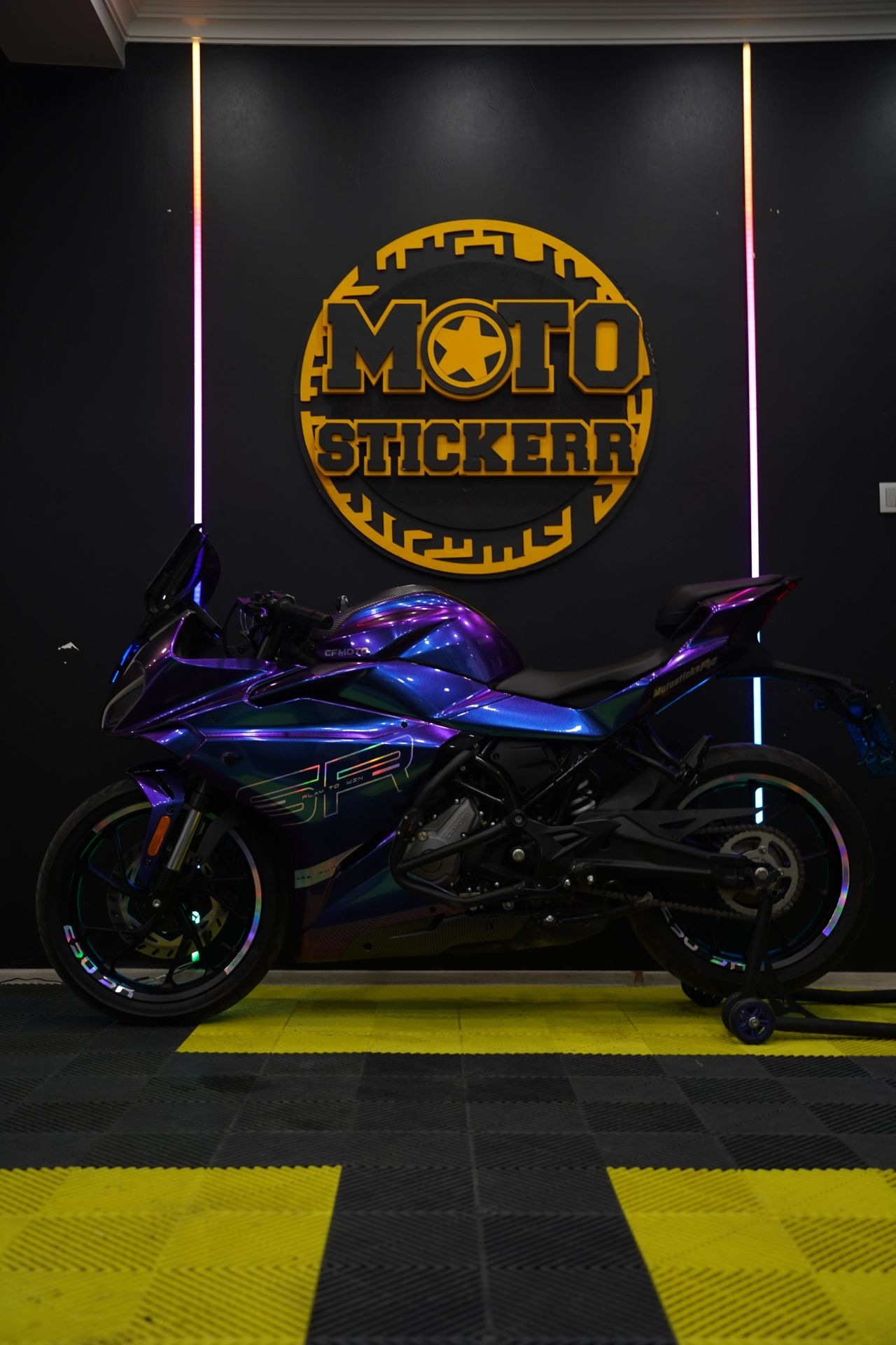 CF MOTO 250SR MID NIGHT PURPLE STİCKER SET resmi