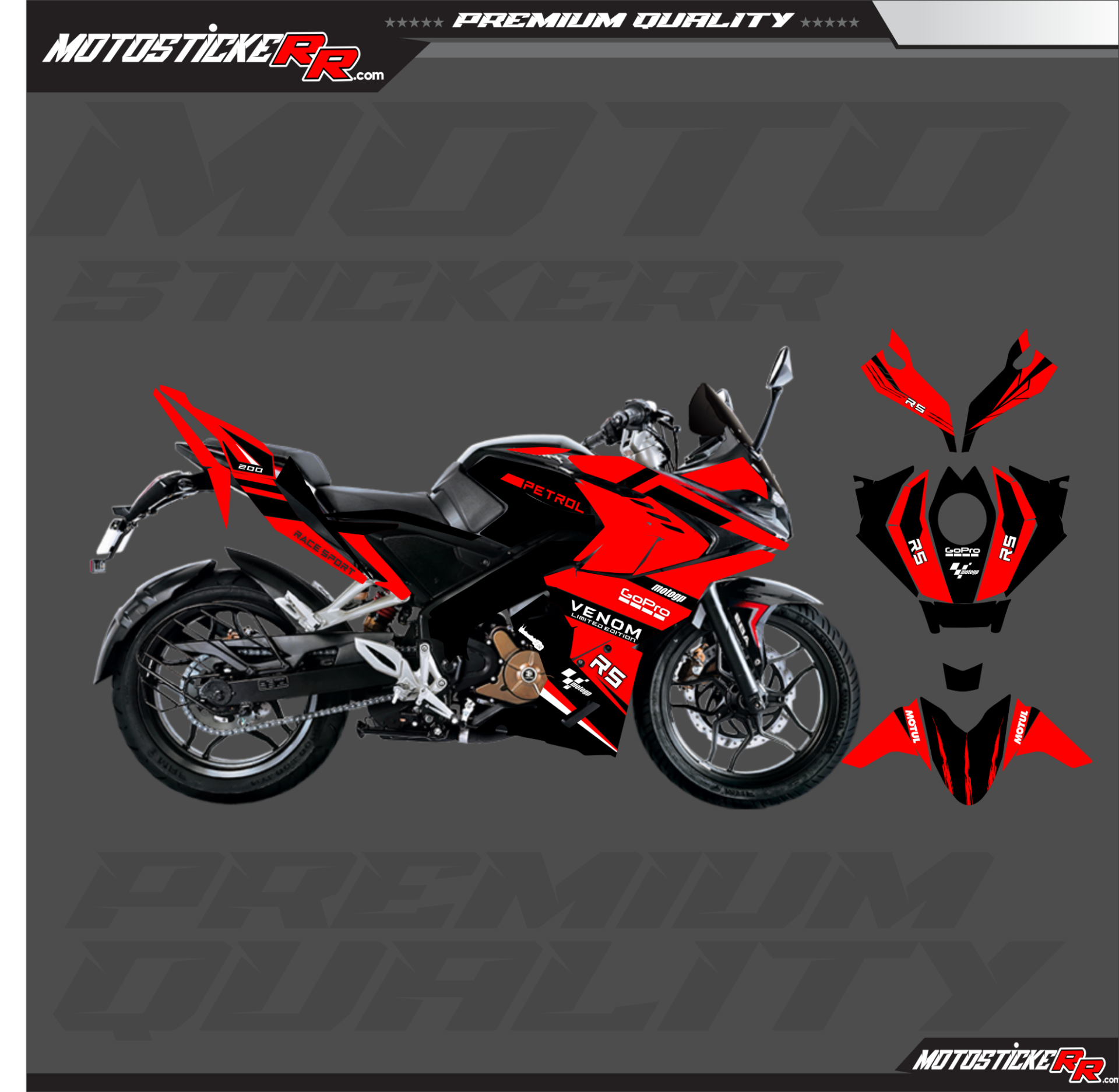 RS 200 STİCKER SET resmi