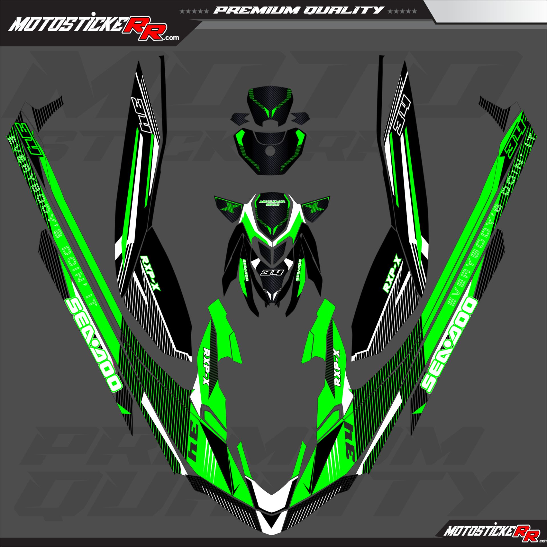 SEADOO RXP STİCKER SET resmi