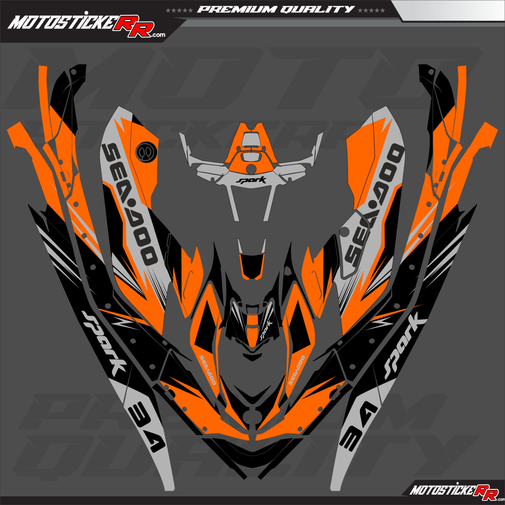 SEADOO SPARK TRİXX 3UP STİCKER SET resmi